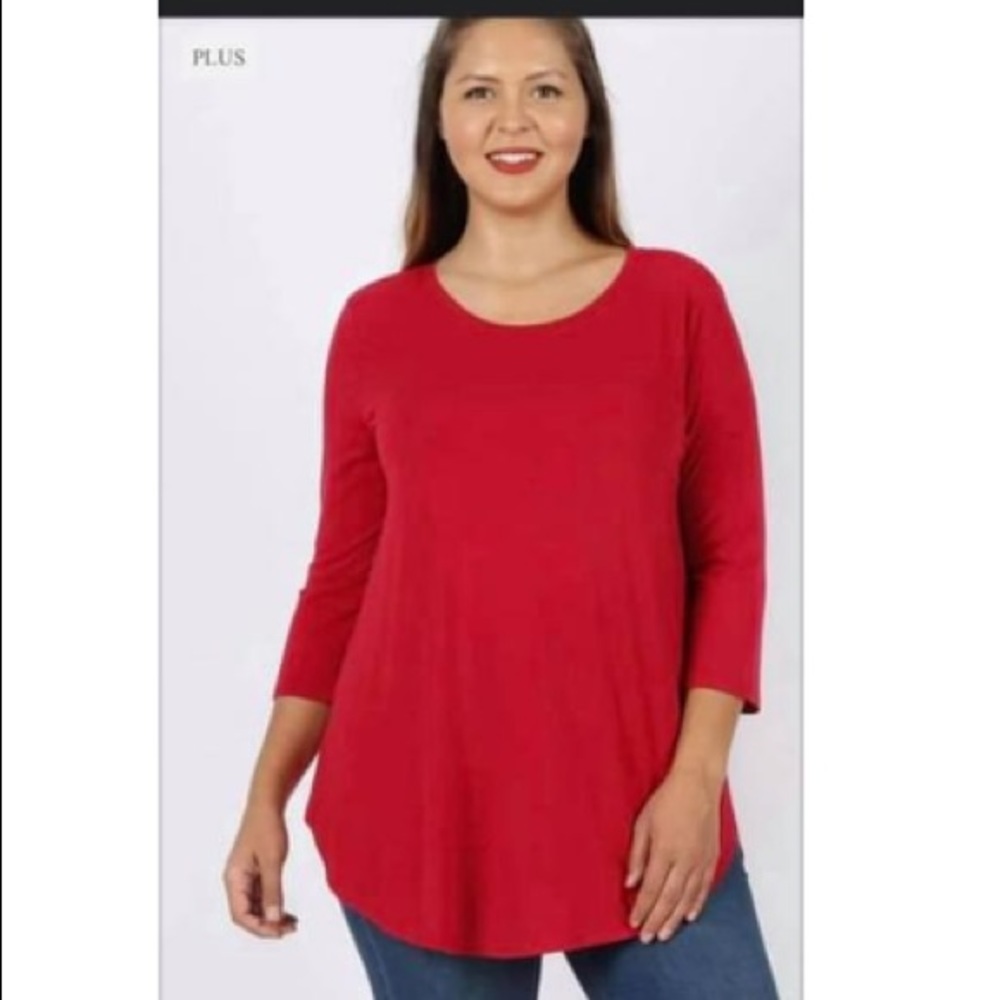 Zenana 3/4 plus size tunic